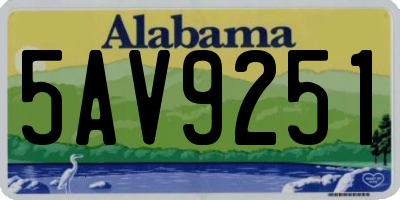 AL license plate 5AV9251