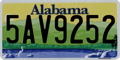 AL license plate 5AV9252