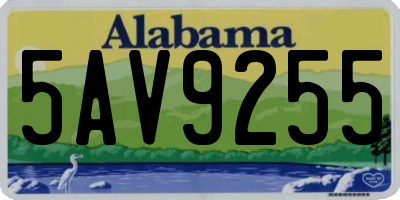 AL license plate 5AV9255
