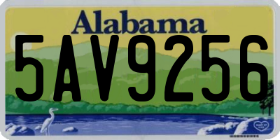 AL license plate 5AV9256