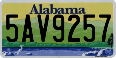 AL license plate 5AV9257