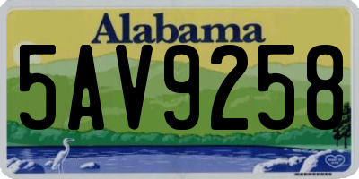 AL license plate 5AV9258