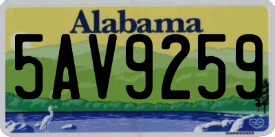 AL license plate 5AV9259