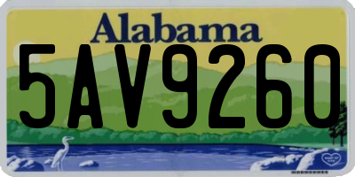AL license plate 5AV9260