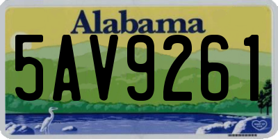 AL license plate 5AV9261