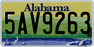 AL license plate 5AV9263