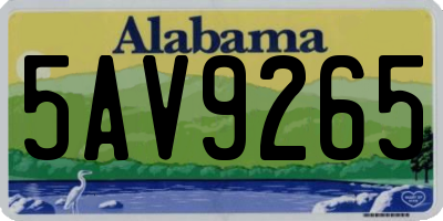 AL license plate 5AV9265