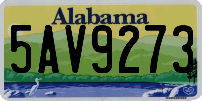 AL license plate 5AV9273