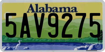 AL license plate 5AV9275