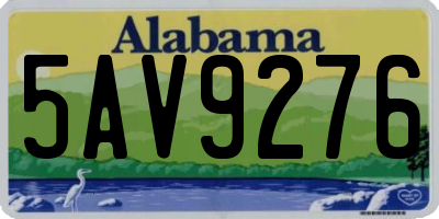 AL license plate 5AV9276
