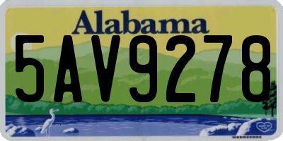 AL license plate 5AV9278