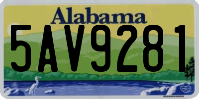 AL license plate 5AV9281