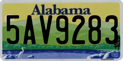 AL license plate 5AV9283