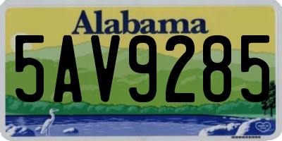 AL license plate 5AV9285