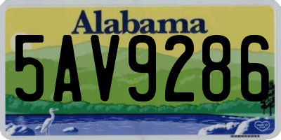 AL license plate 5AV9286