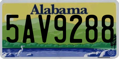 AL license plate 5AV9288