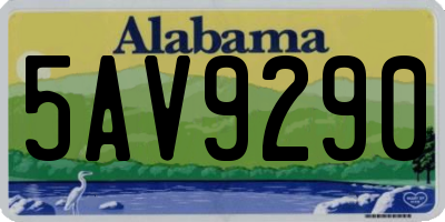 AL license plate 5AV9290