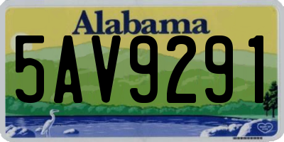 AL license plate 5AV9291