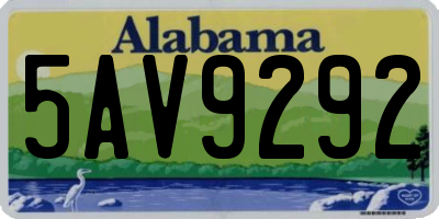 AL license plate 5AV9292