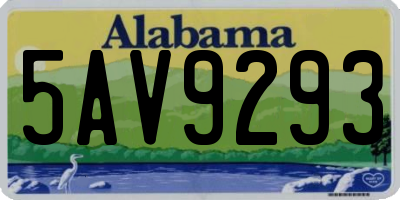 AL license plate 5AV9293
