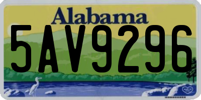 AL license plate 5AV9296