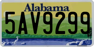 AL license plate 5AV9299