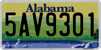 AL license plate 5AV9301