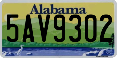 AL license plate 5AV9302