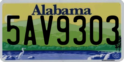 AL license plate 5AV9303