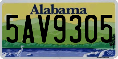 AL license plate 5AV9305
