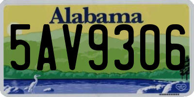 AL license plate 5AV9306