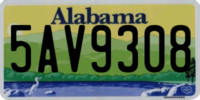 AL license plate 5AV9308