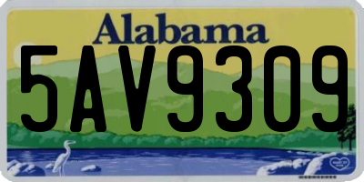 AL license plate 5AV9309