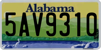 AL license plate 5AV9310