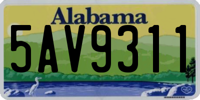 AL license plate 5AV9311
