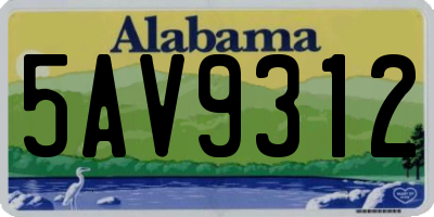 AL license plate 5AV9312