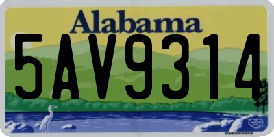 AL license plate 5AV9314