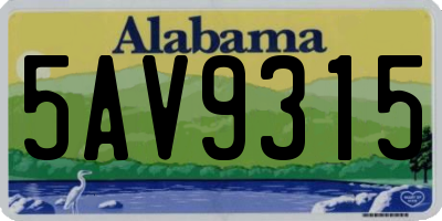 AL license plate 5AV9315