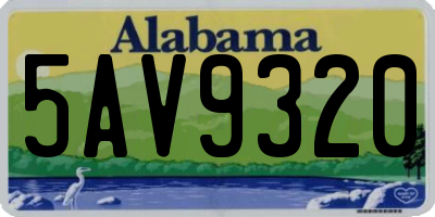 AL license plate 5AV9320