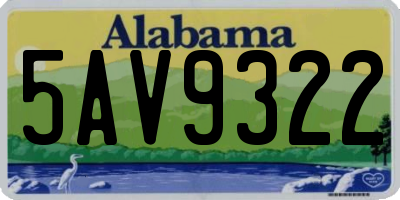 AL license plate 5AV9322