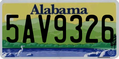 AL license plate 5AV9326