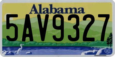 AL license plate 5AV9327