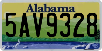 AL license plate 5AV9328