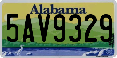AL license plate 5AV9329