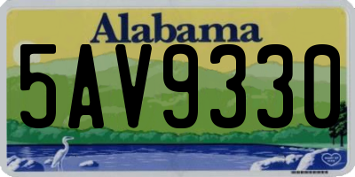 AL license plate 5AV9330