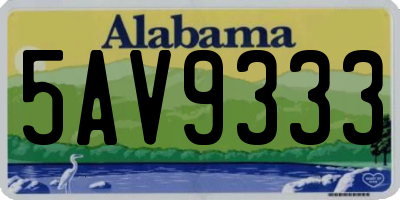 AL license plate 5AV9333