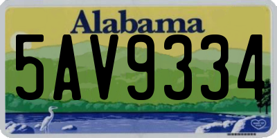 AL license plate 5AV9334