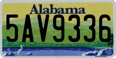 AL license plate 5AV9336