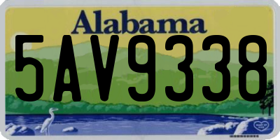 AL license plate 5AV9338