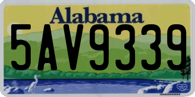 AL license plate 5AV9339